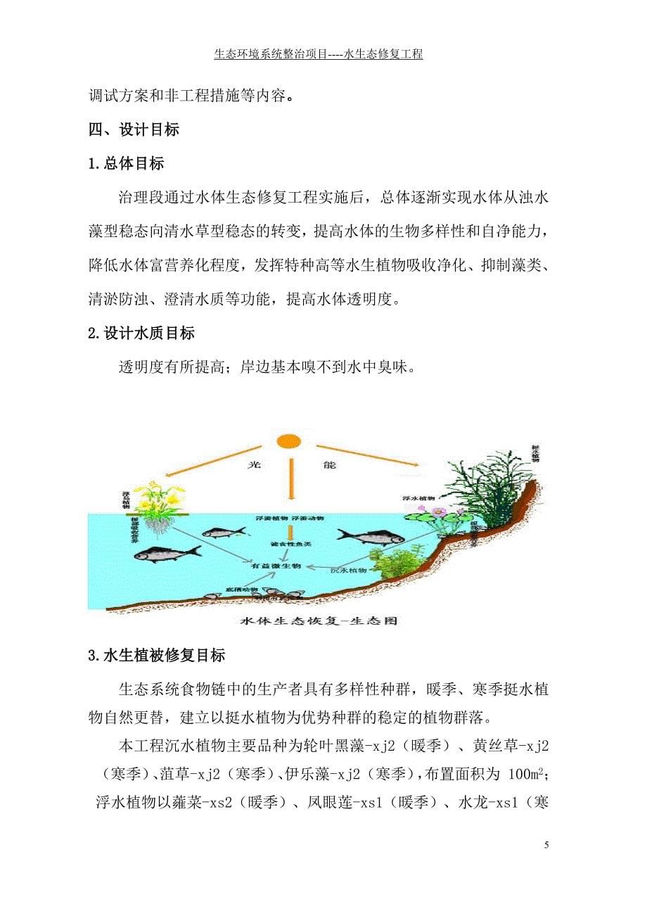 生态环境系统整治项目----水生态修复工程构建水生植物系统作业设计设计方案_第5页