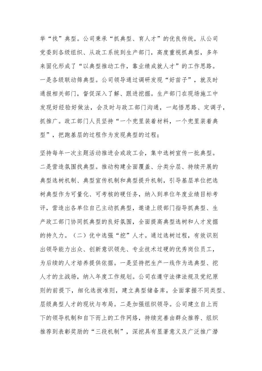 2024年度国有企业2024年上半年干部人才队伍建设工作总结_第2页