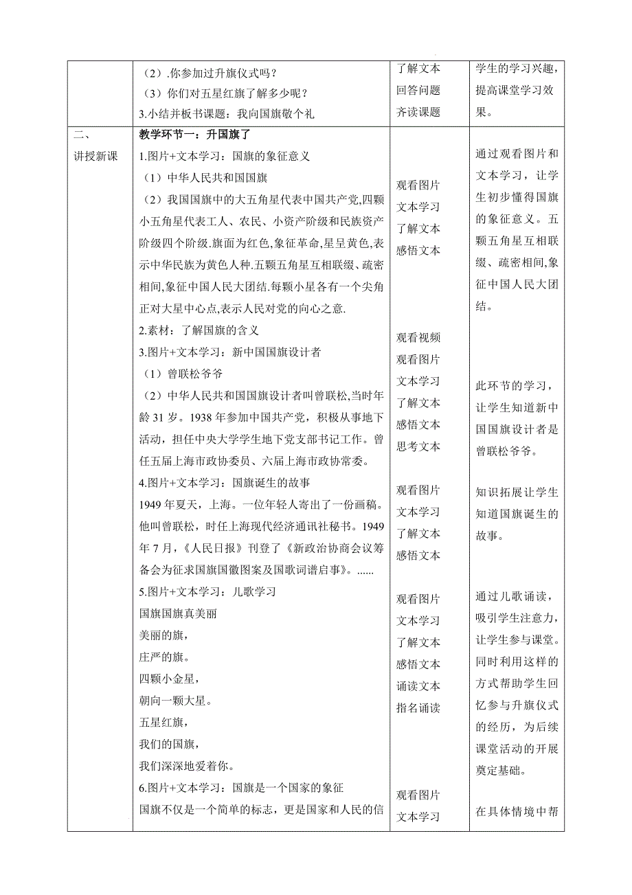 统编版（2024）一年级道德与法治上册第一单元第2课《我向国旗敬个礼》（教学教案）_第2页