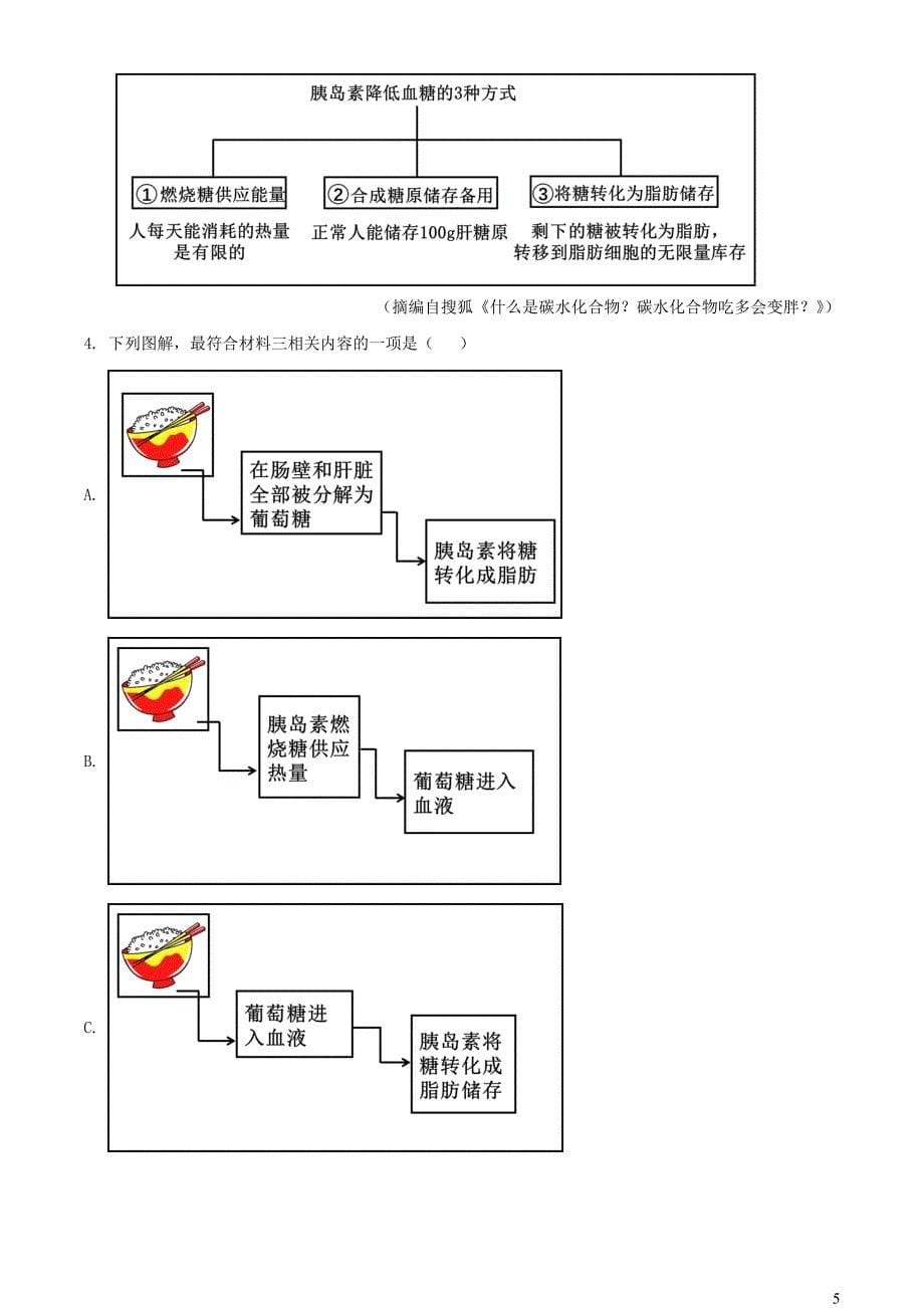 河南省2022~2023学年高三语文下学期8月联考试题【含解析】_第5页