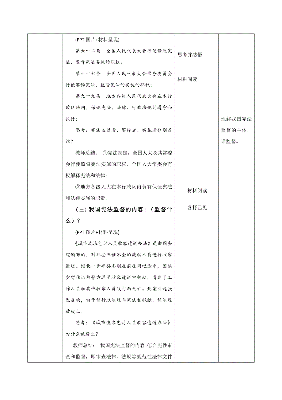 部编版八年级道德与法治下册2.2《加强宪法监督》精美教案_第3页