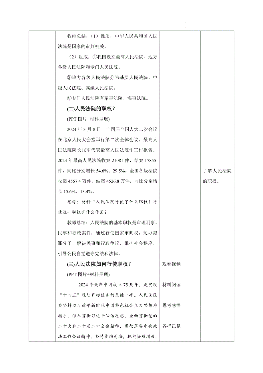 部编版八年级道德与法治下册6.5《国家司法机关》精美教案_第2页