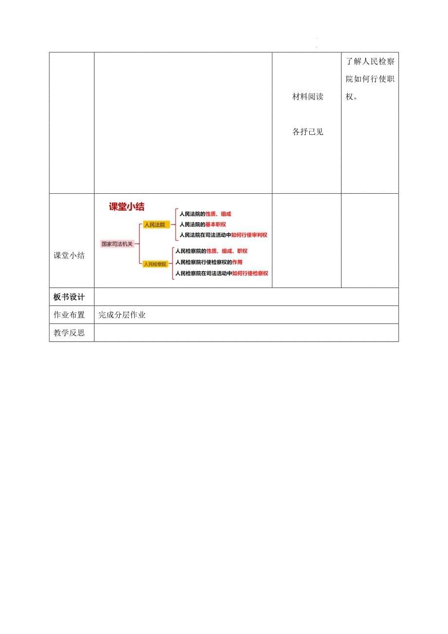 部编版八年级道德与法治下册6.5《国家司法机关》精美教案_第5页