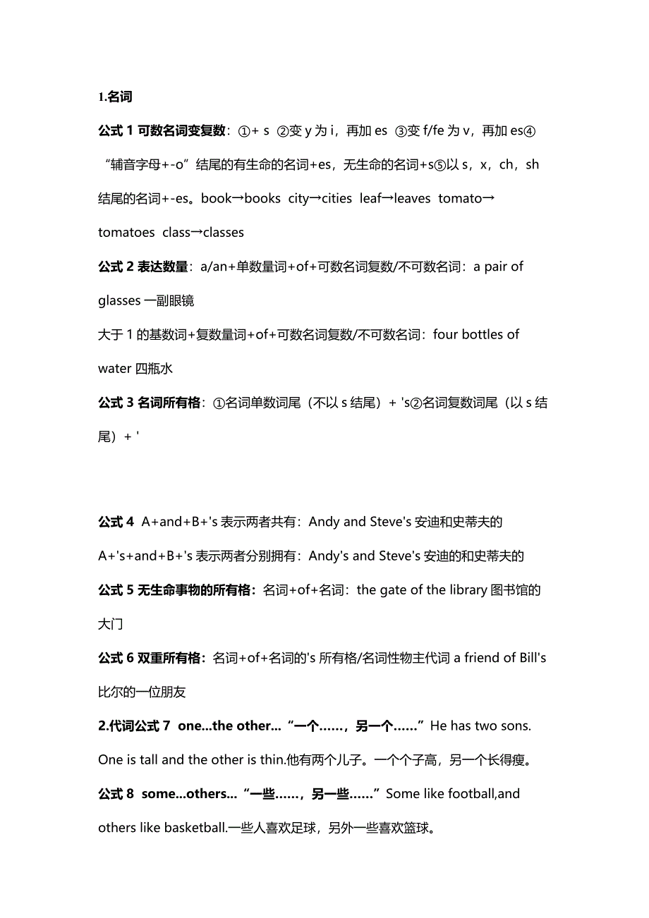 高中英语85个语法公式_第1页