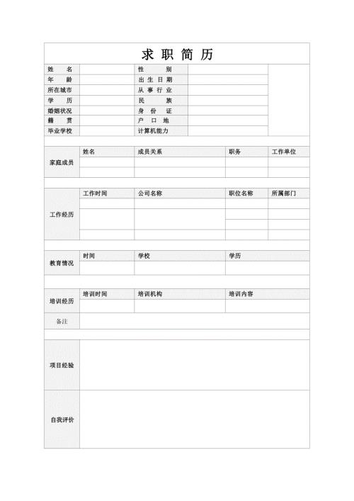 个人简历模板 求职简历模板（精选16套）