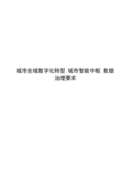 2024城市全域数字化转型城市智能中枢 数据治理要求