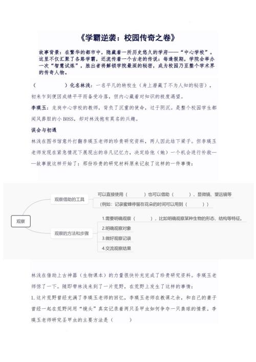 【生 物】显微镜、生物特征复习材料2024-2025学年人教版生物七年级上册