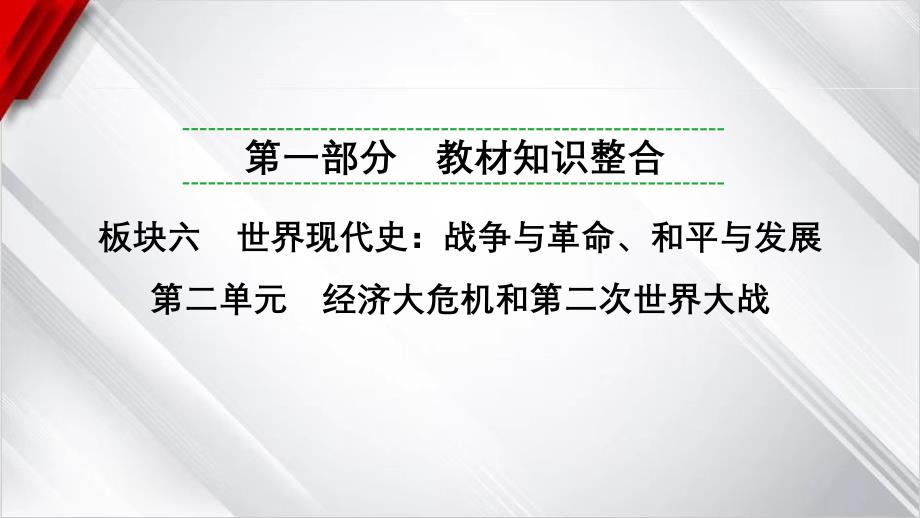 +2025年贵州省中考历史一轮复习：第二单元　经济大危机和第二次世界大战课件+_第1页