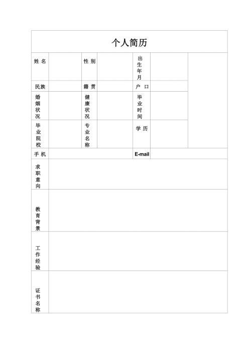 个人简历模板 求职简历模板 (4)