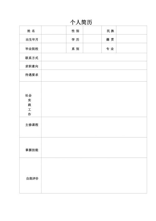 个人简历模板 求职简历模板 (9)