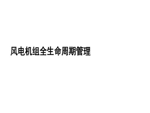2025风电机组全生命周期管理
