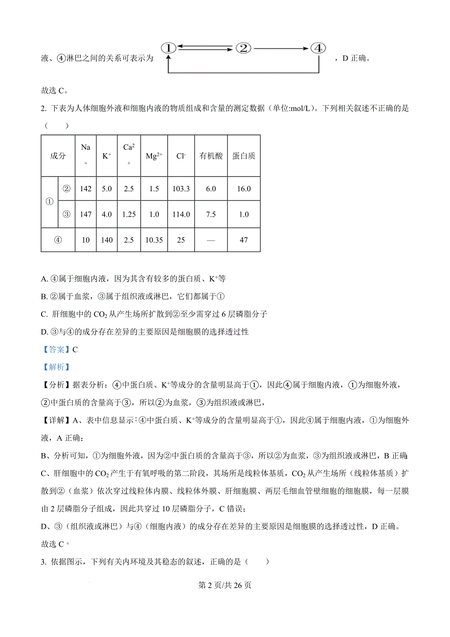 天津市河西区2024-2025学年高二上学期期中生物（解析版）_第2页