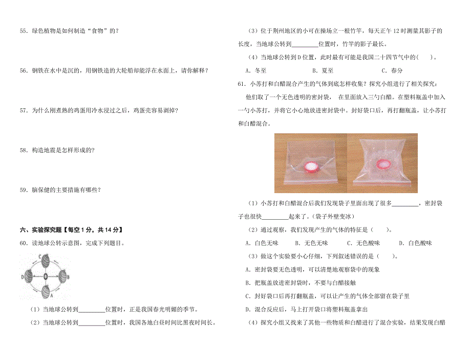 小学科学教师晋升高级（一级）职称水平考试模拟试卷（二）_第4页