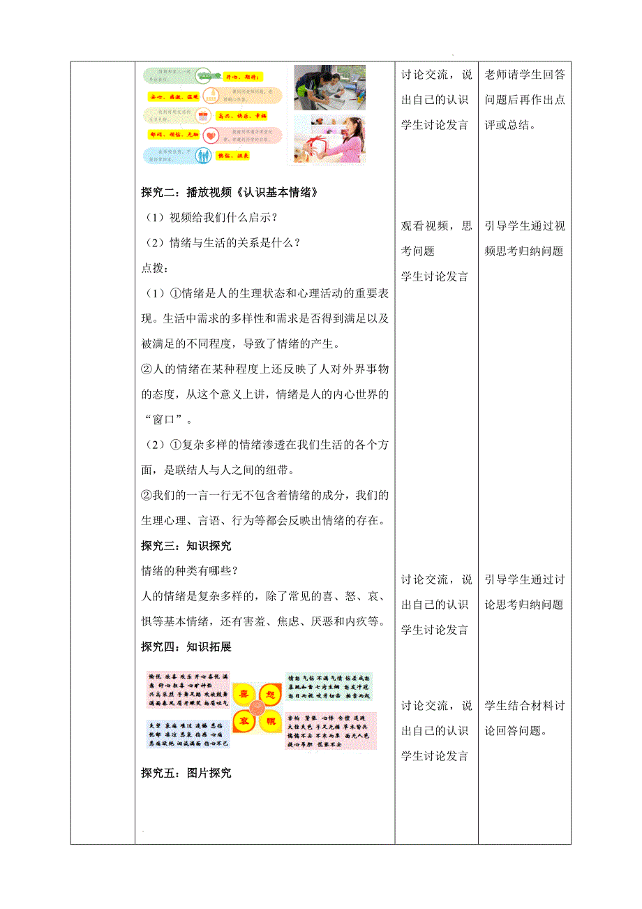 【渞法】揭开情绪的面纱教学设计 2024-2025学年统编版道德与法治七年级下册_第2页