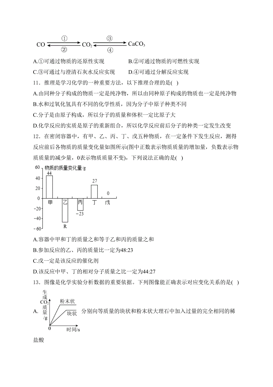 河南省南阳市镇平县部分学校2025届九年级上学期期末模拟练习（二）化学试卷(含答案)_第3页