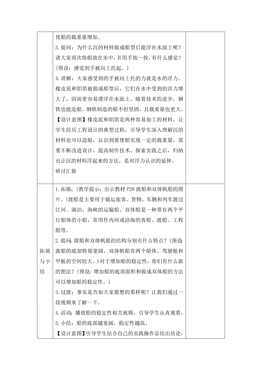 教科版小学五年级科学下册第二单元第3课《用沉的材料造船》参考教案_第3页