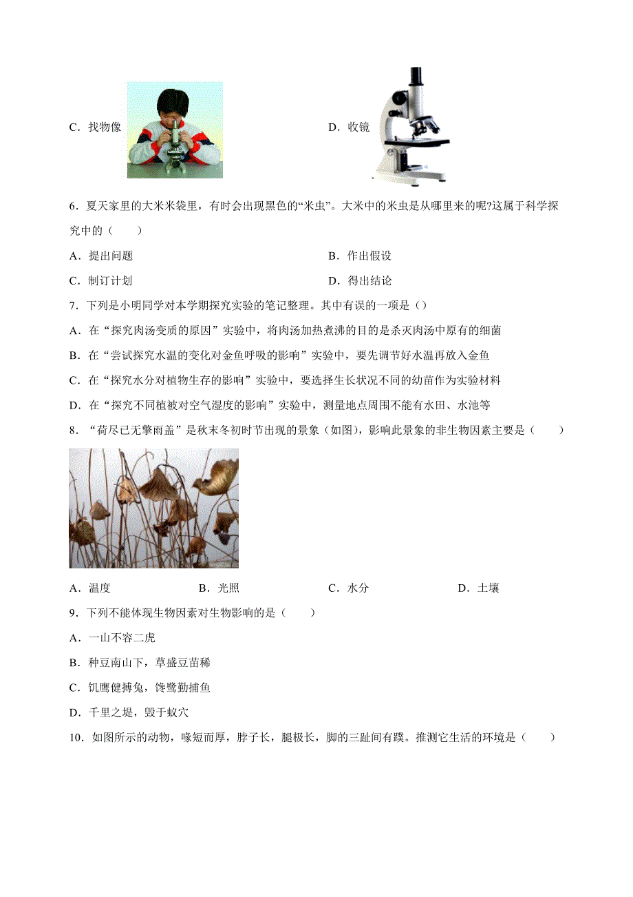 江苏省徐州市2023-2024学年七年级上学期期末生物试卷（含答案解析）_第2页