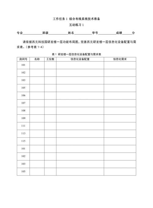 综合布线系统安装与维护（中高级）实操练习