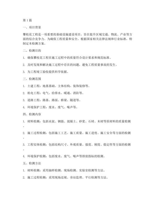 攀枝花工程检测方案(3篇)