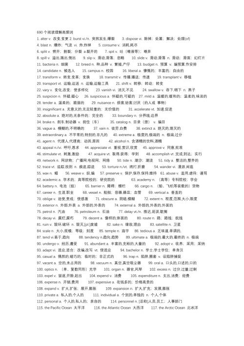 高中英语690个阅读理解高频词