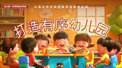 棕色画风打造有序幼儿园教育课件