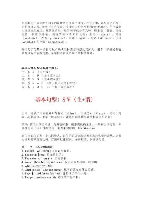 高中英语句子成分最详细归纳总结