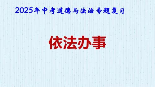 2025年中考道德与法治专题复习：依法办事 课件