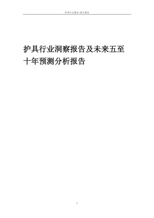 2022年护具行业洞察报告及未来五至十年预测分析报告
